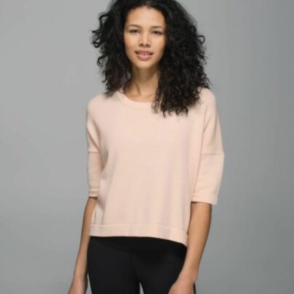 lululemon athletica Sweaters - LULULEMON 'Bhakti' Light Pink Cropped Sweater